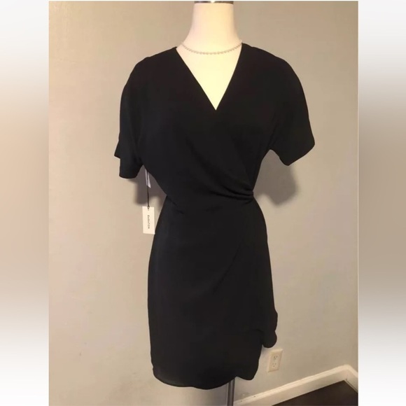 Babaton Elegant Black Wrap Dress - Picture 1 of 1